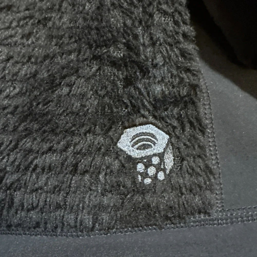 Mountain Hardwear MEDIUM Monkey Fleece Pullover Black Snap Outdoor Hiking Skiing